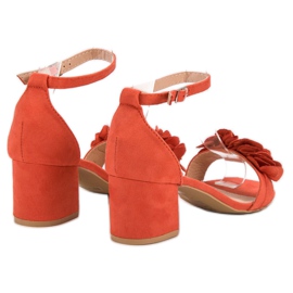 Nio Nio Sandales en daim à fleurs orange 5