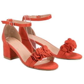 Nio Nio Sandales en daim à fleurs orange 6