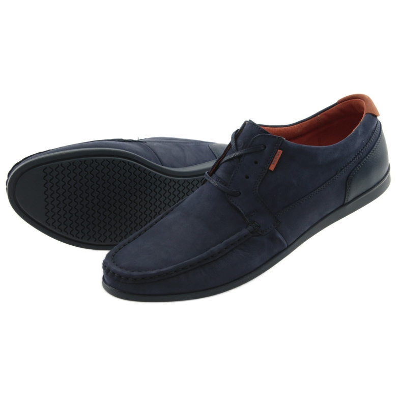 Mocassins noués Badura 3175 bleu marine orange 5