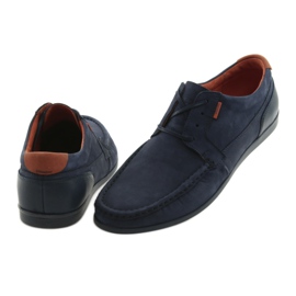 Mocassins noués Badura 3175 bleu marine orange 4