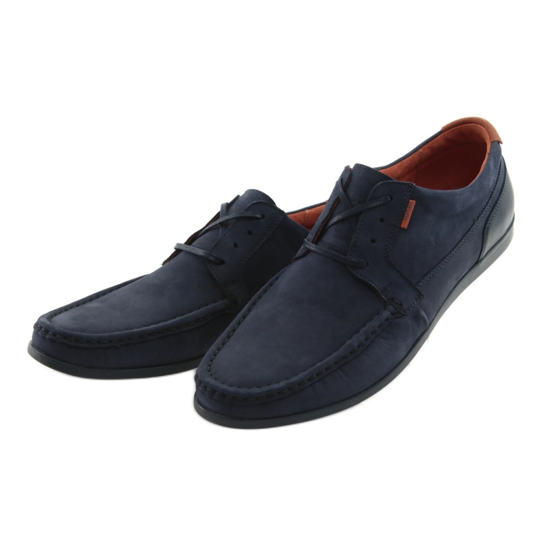 Mocassins noués Badura 3175 bleu marine orange 3