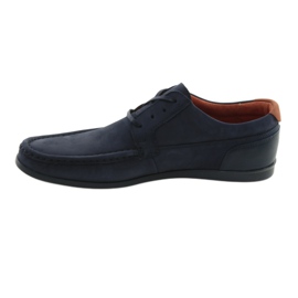 Mocassins noués Badura 3175 bleu marine orange 2
