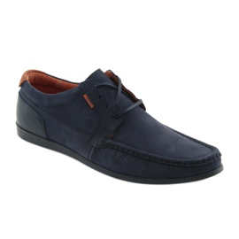Mocassins noués Badura 3175 bleu marine orange 1