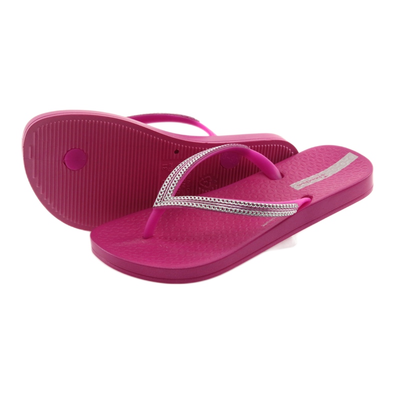 Ipanema Les tongs des filles chaînes en argent 82528 rose 4