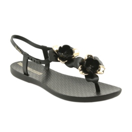 Sandales Ipanema chaussures pour femmes à fleurs 82662 le noir jaune 1