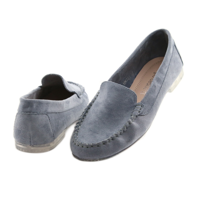 Mocassins femme en daim Sergio Leone 721 bleu 4