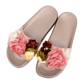 Chaussons Champagne BG19 roses à fleurs 2