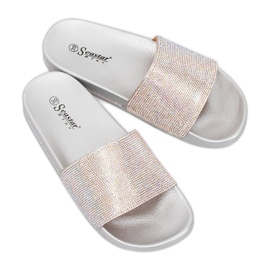 Chaussons en argent avec zircone cubique BG21P Silver gris 1