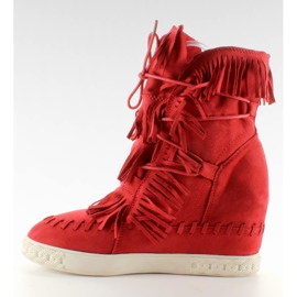 Baskets en daim à franges BL-10 Rouge II-GAT 1