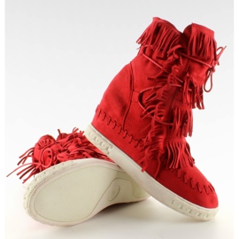 Baskets en daim à franges BL-10 Rouge II-GAT 2