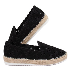 Espadrilles ajourées noires LT112 Noir 1