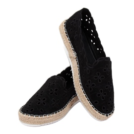 Espadrilles ajourées noires LT112 Noir le noir 3