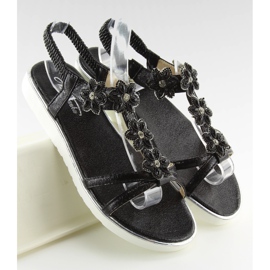 Sandales confortables à fleurs noires 127-58 Black II-GAT le noir 1