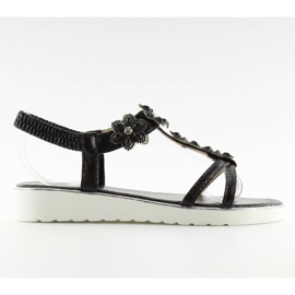 Sandales confortables à fleurs noires 127-58 Black II-GAT le noir 5