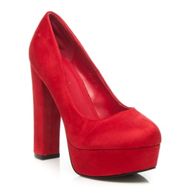 Comer Escarpins en daim sur un pilier rouge 2