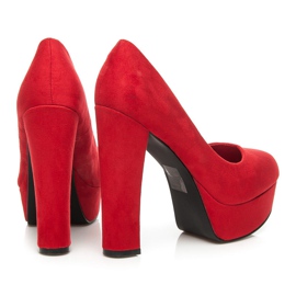 Comer Escarpins en daim sur un pilier rouge 4