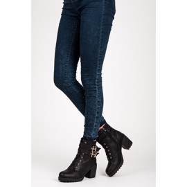 Bottes confortables avec fourrure le noir 7
