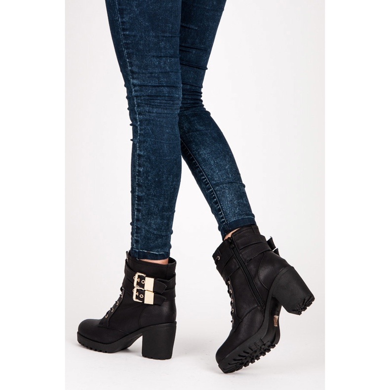 Bottes confortables avec fourrure noir 1