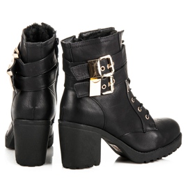 Bottes confortables avec fourrure le noir 4