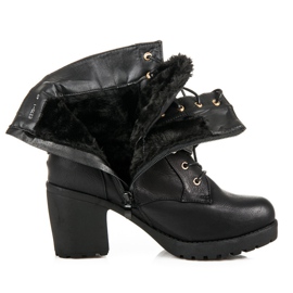 Bottes confortables avec fourrure le noir 6