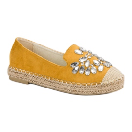 Small Swan Espadrilles En Daim Avec Ornements jaune 3