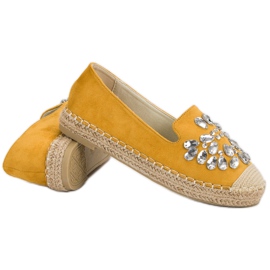 Small Swan Espadrilles En Daim Avec Ornements jaune 5