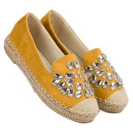Small Swan Espadrilles En Daim Avec Ornements jaune 6