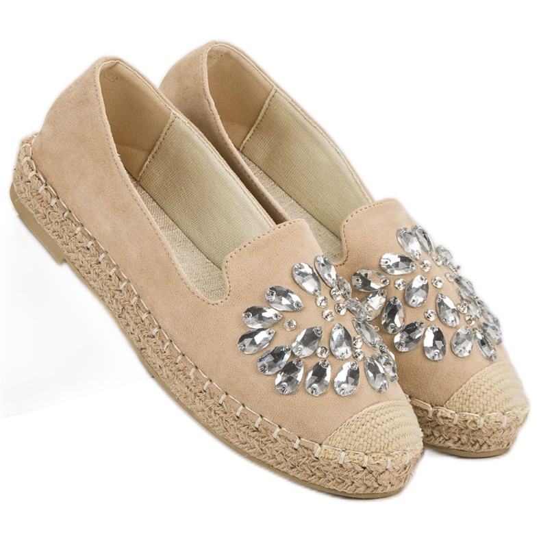 Small Swan Espadrilles En Daim Avec Ornements brun 1