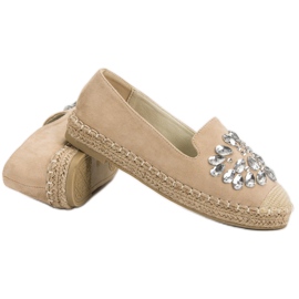 Small Swan Espadrilles En Daim Avec Ornements brun 4