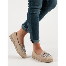 Small Swan Espadrilles En Daim Avec Ornements brun 6