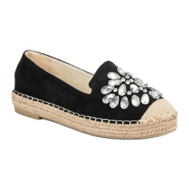 Small Swan Espadrilles En Daim Avec Ornements le noir 4