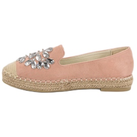 Small Swan Espadrilles En Daim Avec Ornements rose 4