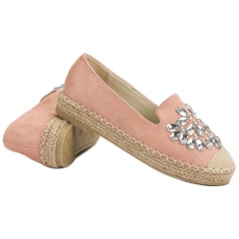 Small Swan Espadrilles En Daim Avec Ornements rose 5