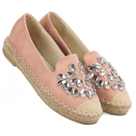 Small Swan Espadrilles En Daim Avec Ornements rose 6