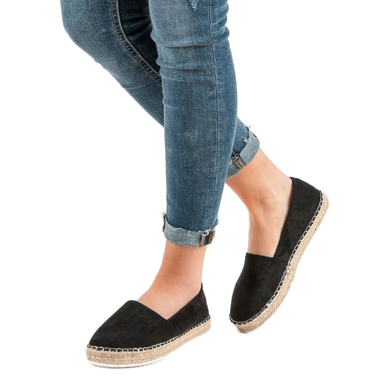 Small Swan Espadrilles En Daim Noir le noir 1