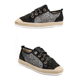 Espadrilles nouées le noir 6