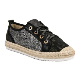 Espadrilles nouées le noir 2