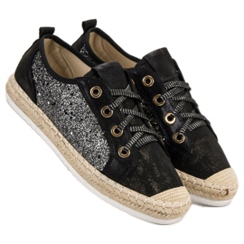 Espadrilles nouées le noir 5