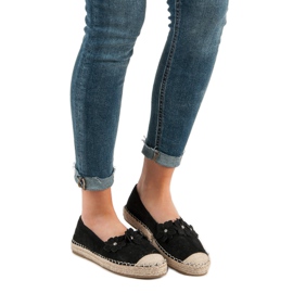Espadrilles À Fleurs le noir 6