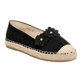 Espadrilles À Fleurs le noir 2
