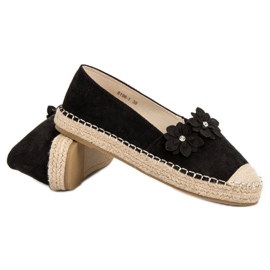 Espadrilles À Fleurs le noir 4