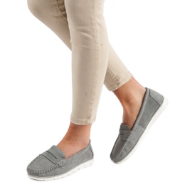 Mocassins en cuir VINCEZA gris 2 Mocassins en cuir VINCEZA gris 2