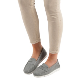 Mocassins en cuir VINCEZA gris 1 Mocassins en cuir VINCEZA gris 1