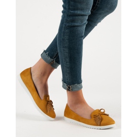 Comer Ballerines en daim moutarde jaune 1 Comer Ballerines en daim moutarde jaune 1