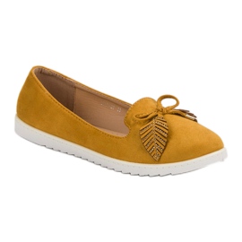 Comer Ballerines en daim moutarde jaune 3