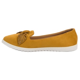 Comer Ballerines en daim moutarde jaune 4