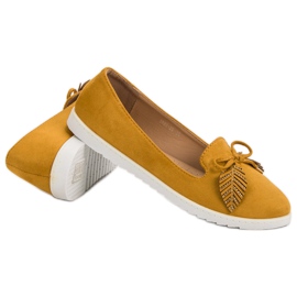 Comer Ballerines en daim moutarde jaune 5