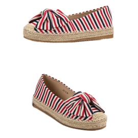 Espadrilles à rayures multicolore rouge 7