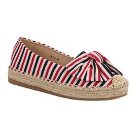 Espadrilles à rayures multicolore rouge 3