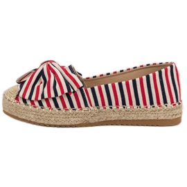 Espadrilles à rayures multicolore rouge 4